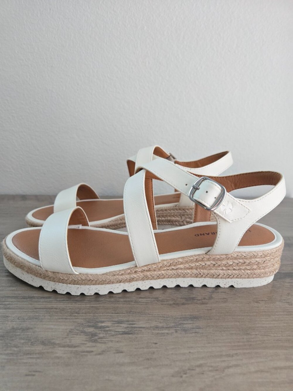 Lucky Brand Women's Trianna Strappy Espadrille Wedge Sandals Off White Size 10M - Picture 2 of 13